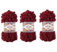 Alize Puffy Feines Garn für Babydecke, 3 Knäuel, 300 g, 100 % Micropolyester, weiches Garn, Handstrickgarn, sehr grob, sperrig, gewebt, gewobenes Garn (107)