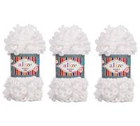 Alize Puffy Feines Garn für Babydecke, 3 Knäuel, 300 g, 100 % Micropolyester, weiches Garn, Handstrickgarn, sehr grob, sperrig, gewebt, gewobenes Garn (55)