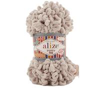 Alize Puffy Fine Baby Blanket Small Loop 100% Micropolyester Soft Yarn Knäuel 400gr 60yds (599 - Knochen)