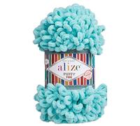 Alize Puffy Fine Baby Blanket Small Loop 100% Micropolyester Soft Yarn Lot of 4skn 400gr 60yds (263 - Turquoise)