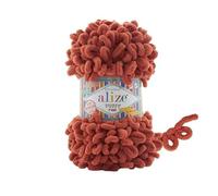 Alize Puffy Fine Babydecke, 100 % Mikropolyester, weiche Wolle, 100 g, 14,5 m, 3 Knäuel / Knäuel, 691 Rusty