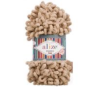 Alize Puffy Fine Babydecke, kleine Schlaufe, 100 % Mikropolyester, weiches Garn, 400 g, 415 - Desert Sand
