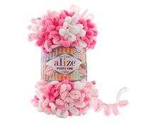 100g Strickgarn ALIZE Puffy Fine Color, Fingerstrick Fingerstrick-Wolle ohne Nadel, Farbe:6383