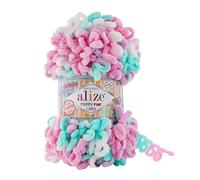100g Strickgarn ALIZE Puffy Fine Color, Fingerstrick Fingerstrick-Wolle ohne Nadel, Farbe:6377