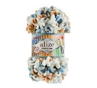 100g Strickgarn ALIZE Puffy Fine Color, Fingerstrick Fingerstrick-Wolle ohne Nadel, Farbe:5946