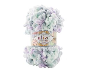 ALIZE Puffy Fine Color 500g Strickgarn stricken ohne Nadeln auch für Anfänger geeignet