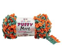 Alize Puffy More Fingerstrickgarn, 100% Micro-Polyester, Keine Nadeln oder Haken, Schlaufengarn für Decken, Kissen, Babyprojekte, 2 Knäuel (6548)