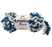 Alize Puffy More Fingerstrickgarn, 100% Micro-Polyester, Keine Nadeln oder Haken, Schlaufengarn für Decken, Kissen, Baby-Projekte, 2 Knäuel (6263)