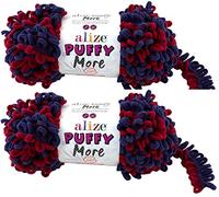 Alize Puffy More Yarn Loop Yarn Menge von 2 Strängen 300gr 23 m (insgesamt) 100% Mikropolyester Keine Nadeln Keine Haken Weiches Garn - 6268