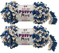 Alize Puffy More Yarn Loop Yarn Menge von 2 Strängen 300gr 23 m (insgesamt) 100% Mikropolyester Keine Nadeln Keine Haken Weiches Garn - 6263