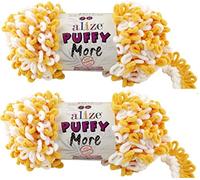 Alize Puffy More Yarn Loop Yarn Menge von 2 Strängen 300gr 23 m (insgesamt) 100% Mikropolyester Keine Nadeln Keine Haken Weiches Garn - 6282