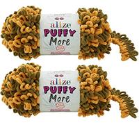 Alize Puffy More Yarn Loop Yarn Menge von 2 Strängen 300gr 23 m (insgesamt) 100% Mikropolyester Keine Nadeln Keine Haken Weiches Garn - 6277