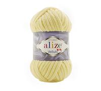 Alize Velluto 100% MicroPolyester Baby Deckengarn Lot of 5 skn 340 m 500 Gramm, Garngewicht: Super Bulky (hellgelb 13)