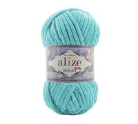 Alize Velluto 100% MicroPolyester Baby Deckengarn Lot of 5 skn 340m 500g Yarn Weight: Super Bulky (Cyan 490)