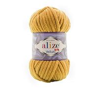 Alize Velluto 100% MicroPolyester Baby Deckengarn Lot of 5 skn 340m 500g Yarn Weight: Super Bulky (Saffron 2)