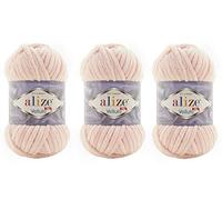 Alize Velluto Babydecke, 100 % Micropolyester, Garn, 3 Knäuel, 225 Meter, 3 x 100 g, Garngewicht: Super Bulky 6 (340 Puder)
