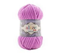 Alize Velluto Babydeckengarn, 100 % MicroPolyester, 5 Stück, 340 m, 500 g, Garngewicht: Super Bulky (Orchid 378)
