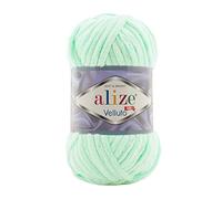 Alize Velluto Babydeckengarn, 100 % MicroPolyester, 5 Stück, 340 m, 500 g, Garngewicht: super sperrig (Mint 464)