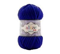Alize Velluto Babydeckengarn, 100 % MicroPolyester, 5 Stück, 340 m, 500 g, Garngewicht: super sperrig (Navy 360)
