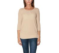 Alkato Damen Viskose Shirt 3/4 Arm Longshirt Top, Farbe: Beige, Größe: L