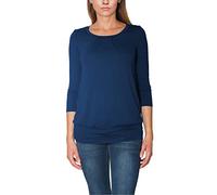 Alkato Damen Viskose Shirt 3/4 Arm Longshirt Top, Farbe: Blau, Größe: XXL