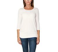 Alkato Damen Viskose Shirt 3/4 Arm Longshirt Top, Farbe: Perlenweiß, Größe: L