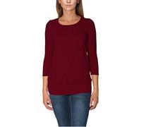 Alkato Damen Viskose Shirt 3/4 Arm Longshirt Top, Farbe: Weinrot, Größe: L