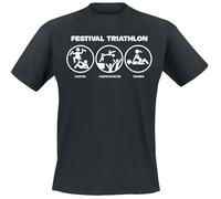 Alkohol & Party Festival Triathlon T-Shirt schwarz in L