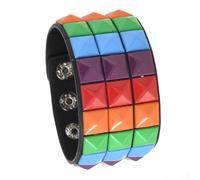 Alksubbm Quadratisches Armband aus Leder, Punk, verstellbar, weich, bequem, für Damen und Herren, modisches Accessoire, Damen-Handgelenkkette, Eine Größe, Wie beschrieben