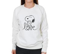 All+Every Peanuts Snoopy and Woodstock Love Outline Women's Sweatshirt