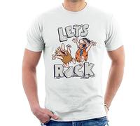 All+Every The Flintstones Fred & Barney Lets Rock Men's T-Shirt
