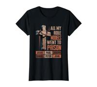 All My Role Models Went Pr Son Jesus Bibelvers Religiös Preisgünstiges Grafik-T-Shirt, Damen, Schwarz, XS