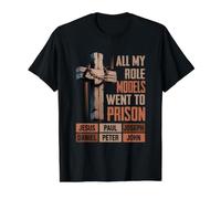 All My Role Models Went Pr Son Jesus Bibelvers Religiös Preisgünstiges Grafik-T-Shirt, Herren, Schwarz, M