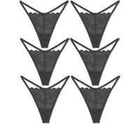 ALL OF ME 6er Pack G String Tanga Damen Spitze Unterhosen Sexy Unterwäsche Dessous Frauen Lace Underwear Women Panties Mehrpack S-XL,B-6,XL