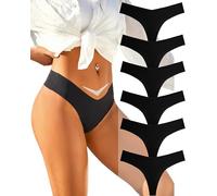 ALL OF ME 6er Pack Seamless String Tanga Damen Unterhosen Sexy Unterwäsche Dessous Frauen Nahtlos Slips Mehrpack Invisible Panties No Show Underwear Women