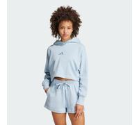 ADIDAS SPORTSWEAR Cropped Hoodie mit Label-Stitching in Hellblau, Größe L