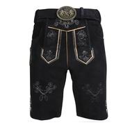 ALL THE GOOD Trachtenlederhose Herren kurz Bayerische Tracht Oktoberfest Lederhose mit Gürtel aus Orignal Leder Gr. 46-62 MGKH00 (DE/NL/SE/PL, Numerisch, 56, Regular, Regular, Schwarz)