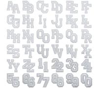 Allazone Patches zum Aufbügeln, Buchstaben und Zahlen Flicken zum Aufbügeln, A-Z und 0 to 9 Flicken Patches für Hut Jeans Kleidung Rucksäcke DIY-Zubehör, Weiß