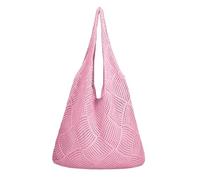 Allbestop Gehäkelte Mesh Strand Crochet Bag, Große Gehäkelte Beach Bag Mit Mesh-Design Sommer Urlaub Strandtasche Handtasche Für Reisen Arbeit Schule Tote Damen Korbtaschen Damen DamensäCke