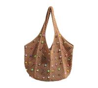 Allbestop Gehäkelte Mesh Strand Crochet Bag, Häkeltasche Für Den Sommer Boho Häkeltasche Umhängetasche Handtasche Shopper Tasche Tote Bag Korbtaschen Damen Beach