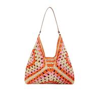 Allbestop Häkeltasche Für Damen, AchselhöHlen Hobo Tasche Gestrickte Umhängetasche Sommer Häkeltasche Mesh Gehäkelt Handtasche Shopper Tasche Tote Bag Flechttasche Sommer Geschenk