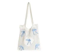 Allbestop Schultertasche, Umhängetasche Häkeltaschen Vintage Mesh Strohtasche Häkeltasche Mesh Gehäkelt Handtasche Shopper Tasche Tote Bag Flechttasche Modische Accessoires
