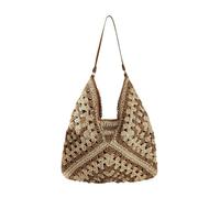 Allbestop Strandtasche Damen Sommer Boho, Umhängetasche Häkeltaschen Umhängetasche Netz-Stricktasche Handtasche Für Reisen Arbeit Schule Boho Tote Bag Korbtaschen Damen Große Geldbörsen