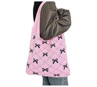 Allbestop Strandtasche, Gestrickte Tasche Beach Bag Umhängetasche Für Frauen Häkeltasche Mesh Gehäkelt Handtasche Shopper Tasche Tote Bag Flechttasche Netzbeutel