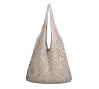 Allbestop Strandtasche Strohtasche Damen, Elegante Handtasche Damen Umhängetasche Netz-Stricktasche Gehäkelt Umhängetasche Shopper Tasche Tote Bag Flechttasche Sommer Geschenk