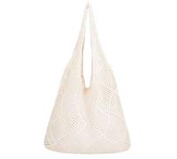 Allbestop Strandtasche Strohtasche Damen, Sommer Urlaub Ästhetische Strick Boho Boho Häkeltasche Damen Gehäkelt Umhängetasche Tote Bag Groß Shopper Tasche Für Urlaub Reisen Strand Sommer