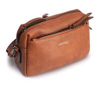 Alldaily Small Triple Zip Crossbody Purse for Women, Leather Phone Bag with Wide Shoulder Strap