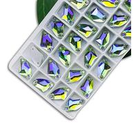 Alle Größen Strasssteine zum Aufnähen, AB-Nähsteine, 2 Löcher, Kleidung, DIY-Herstellung, Helles Peridot AB, 16 x 27 mm, 12 Stück