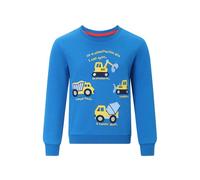 Alleen Jungen Bagger Sweatshirt Baumwolle - Weiches Langarmshirt, Robust & Atmungsaktiv für 3-7 Jahre (Spielplatz, Kindergarten) (122, Blau)