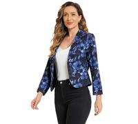 Allegra K Damen-Blazer mit offener Vorderseite, für Büro, Arbeit, Geschäft, Freizeit, Sommer, bauchfrei, leicht, M